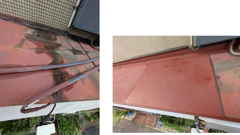 雨漏り屋根の補修工事