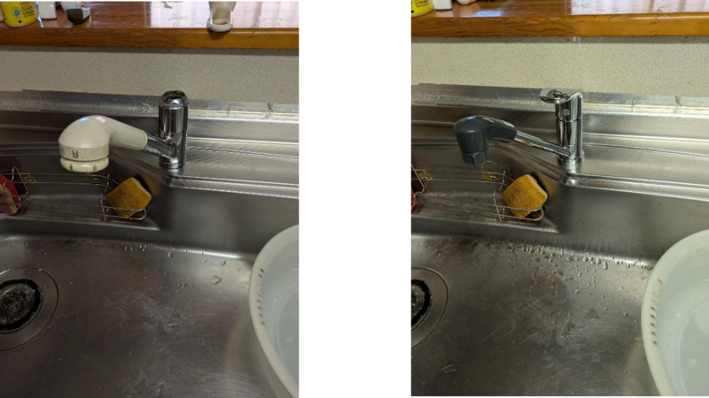 根元から折れた水栓の交換